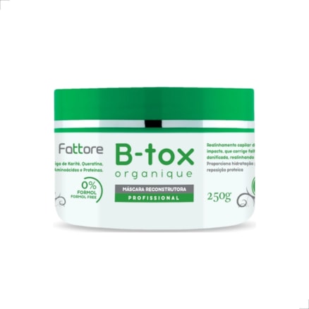 Máscara Reconstrutora Profissional B-tox Organique 250g