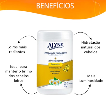 Máscara Tratamento Capilar Alyne Louros Radiantes 1kg