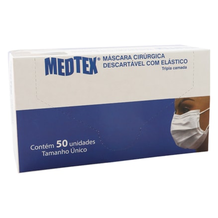 Máscara Tripla Descartável Medtex 50 Unidades