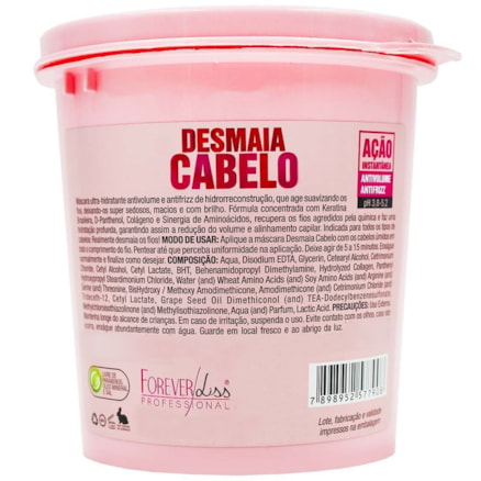 Máscara Ultra Hidratante Forever Liss Desmaia Cabelo 350g