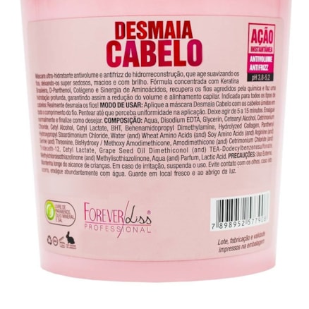 Máscara Ultra Hidratante Forever Liss Desmaia Cabelo 950g