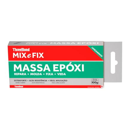 Massa Epóxi Three Bond Mix E Fix Extra Forte Resistente 100g