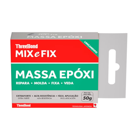 Massa Epóxi Three Bond Mix E Fix Extra Forte Resistente 50g