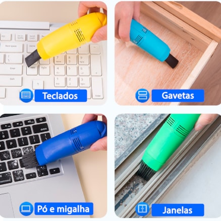 Mini Aspirador de Pó Portátil USB para Limpeza Pequenas Áreas com Reservatório