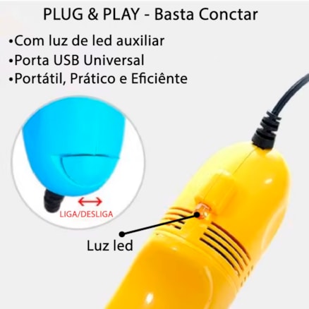 Mini Aspirador de Pó Portátil USB para Limpeza Pequenas Áreas com Reservatório