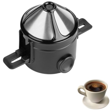 Mini Coador de Café Reutilizável em Aço Inox Portátil Não Precisa De Filtro