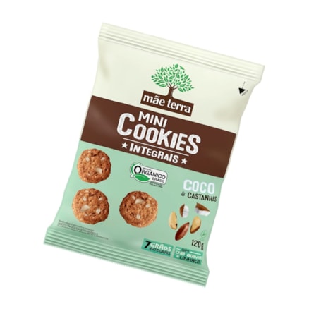 Mini Cookies Integrais Coco E Castanhas Mãe Terra 120g