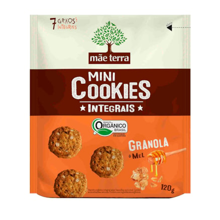 Mini Cookies Integrais Granola E Mel Mãe Terra 120g