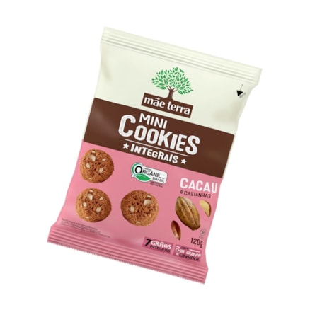 Mini Cookies Mãe Terra Integrais Cacau E Castanha 120g