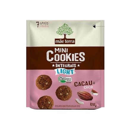 Mini Cookies Mãe Terra Light Cacau E Coco 120g