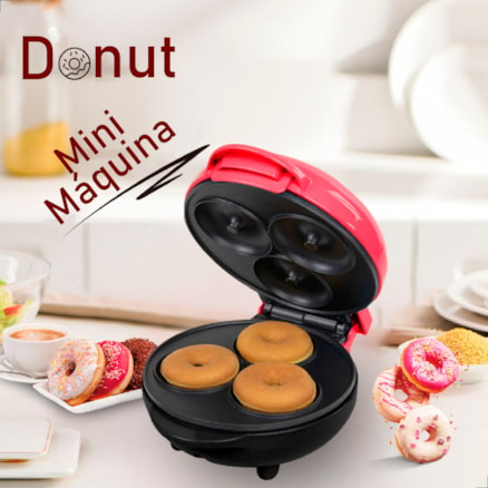 Mini Máquina Elétrica De Donuts e Rosquinhas 110v com 3 Furos Confeitaria Doces