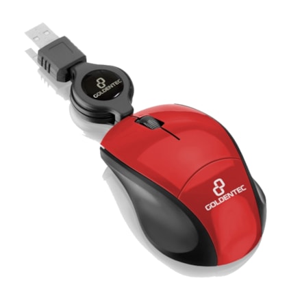 Mini Mouse Retrátil Goldentec Gt Colors Vermelho