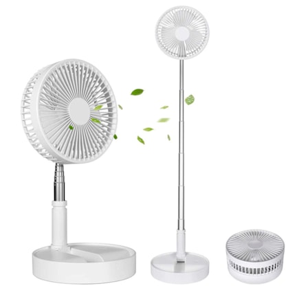 Mini Ventilador Portátil Silencioso Dobrável Recarregável Usb Ajustável de Mesa