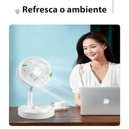 Mini Ventilador Portátil Silencioso Dobrável Recarregável Usb Ajustável de Mesa