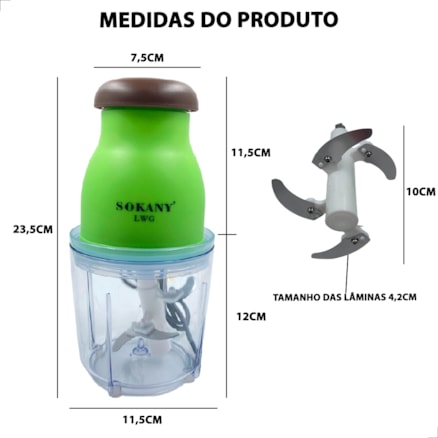 Miniprocessador Multiprocessador Triturador Elétrico Alimento Potente 110v 600ML