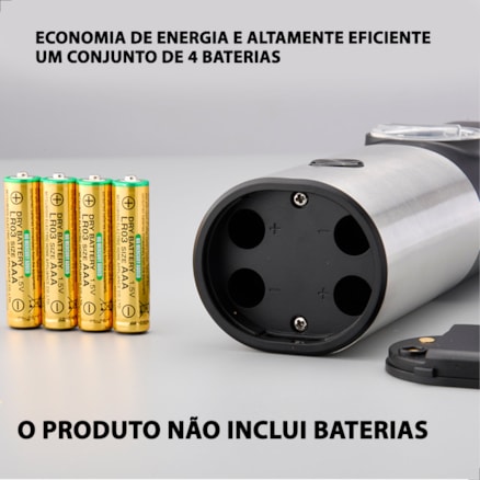 Moedor Tempero Sal Pimenta Inox Elétrico Triturador Cozinha Pimenteiro Pilha LED