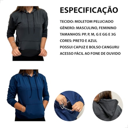 Moletom Casaco Masculino Feminino Canguru Capuz Confortável Blusa Liso Macio