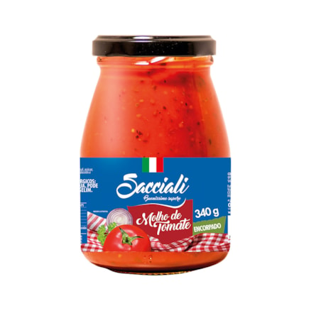 Molho De Tomate Sacciali Vidro Tradicional 340g