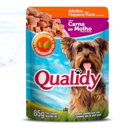 Molho Sachê Qualidy Cães Pequeno Porte Carne Ao Molho 85g