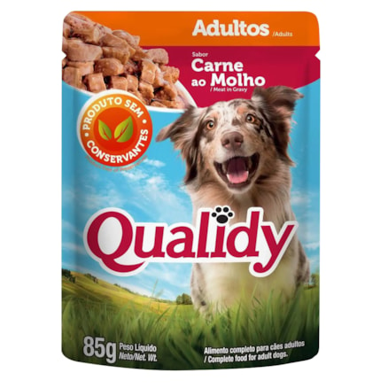 Molho Sachê Qualidy P/ Cães Adultos Sabor Carne Molho 85g