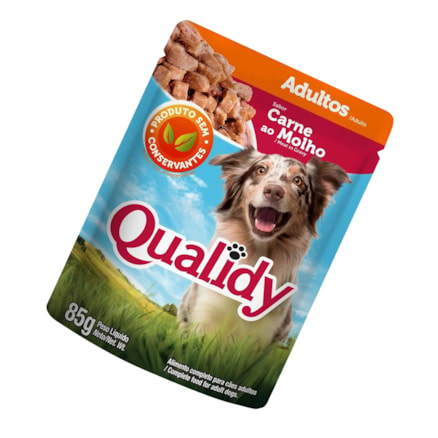 Molho Sachê Qualidy P/ Cães Adultos Sabor Carne Molho 85g