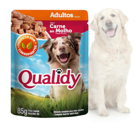 Molho Sachê Qualidy P/ Cães Adultos Sabor Carne Molho 85g