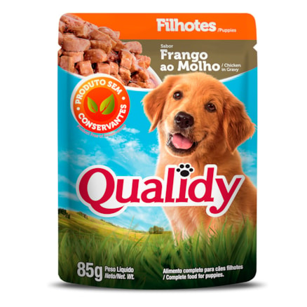 Molho Sachê Qualidy Para Cães Sabor Frango Ao Molho 85g