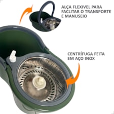 Mop INMA Plus Giratório 8L 360 Cesto Inox