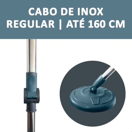 Mop Limpeza Robust Esfregão Giratória Cabo Longo Inox 3 Refil 16l