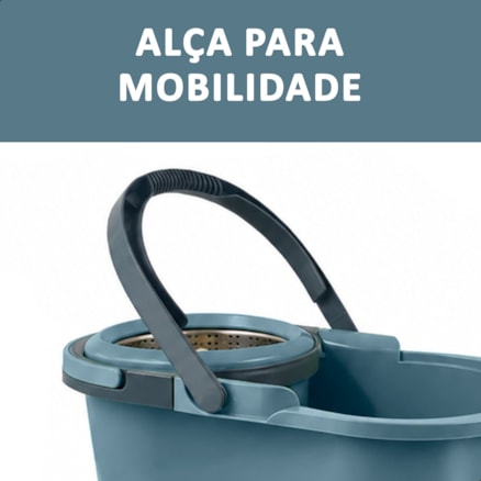 Mop Limpeza Robust Esfregão Giratória Cabo Longo Inox 3 Refil 16l