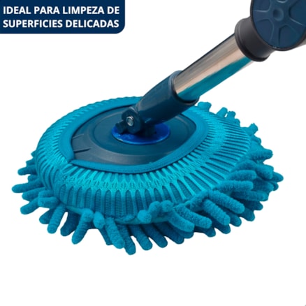 Mop Limpeza Robust Esfregão Giratória Cabo Longo Inox 3 Refil 16l