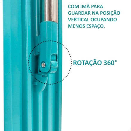 Mop Retangular Esfreguette INMA de Limpeza Rodo Esfregão Flat Mágico Cabo Inox