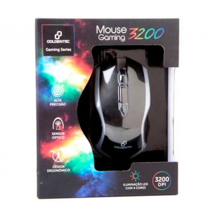 Mouse Gamer Usb Gt Gaming 3200 Goldentec 4 Cores Led