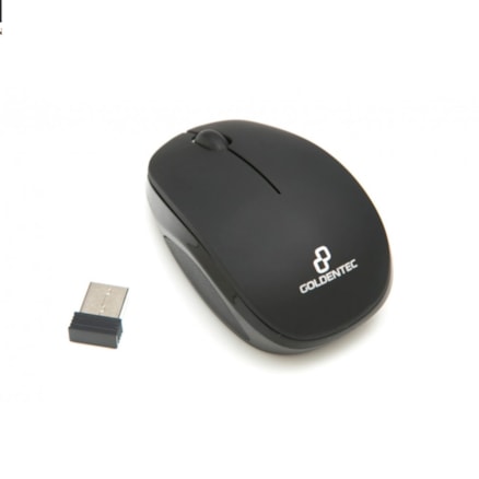 Mouse Sem Fio Recarregável Gt Compact Goldentec C/ Aviso Led