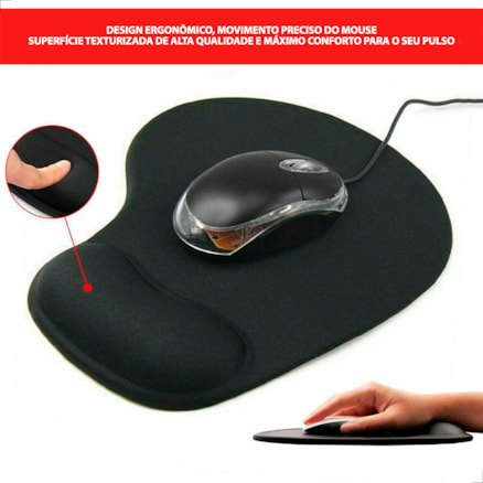 Mousepad Ergonômico Apoio de Descanso de Punho Pulso Para Home Office Macio Desk