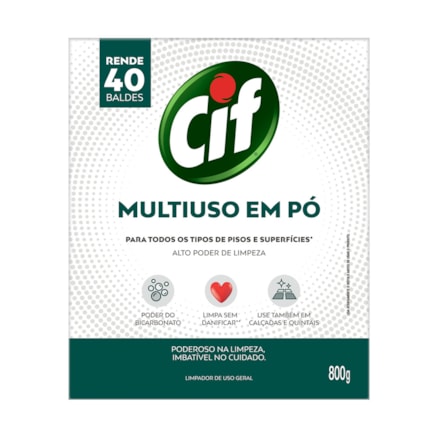 Multiuso Pó Cif Todos Tipos Pisos Calçadas Quintais 800g