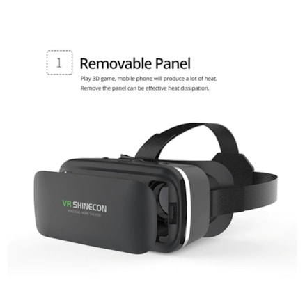 Óculos 3d Realidade Virtual Shinecon Vr 6.0 Fone E Controle