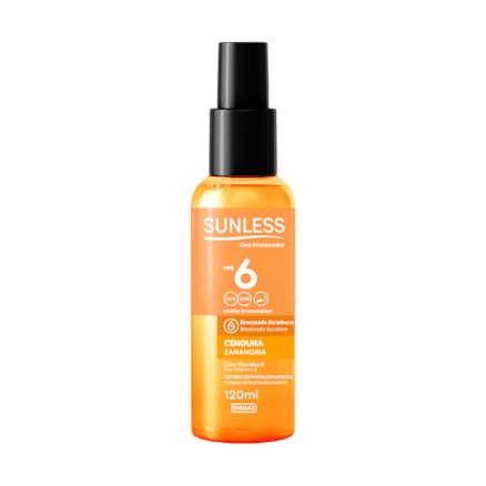 Óleo Bronzeador Sunless Fps 6 Cenoura Vitamina E 120ml