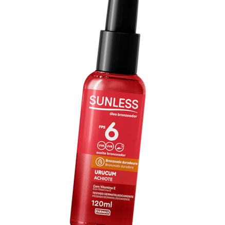 Óleo Bronzeador Sunless Fps 6 Urucum Vitamina E 120ml