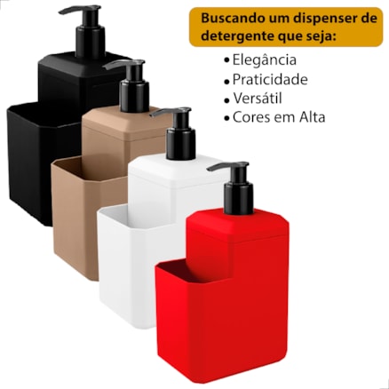 Organizador de Pia Porta Detergente e Esponja de Plástico 550ml Compacto Cozinha