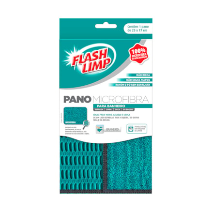 Pano Microfibra Flashlimp Banheiro Lavável 23cm X 17cm