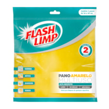 Pano Multiuso Flashlimp Amarelo 2 Und