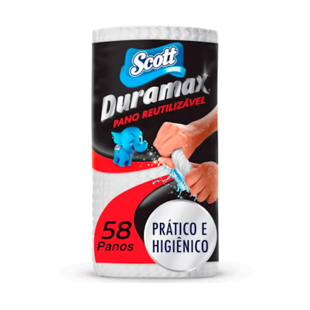 Pano Reutilizável Scott Duramax Rolo Azul Limpeza 58 Und