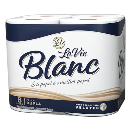 Papel Higiênico La Vie Blanc Folha Dupla 8 Und