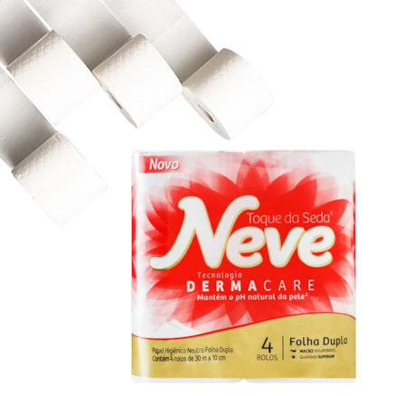 Papel Higiênico Neve Folha Dupla Toque Da Seda 4 Und