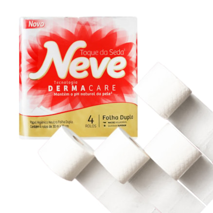 Papel Higiênico Neve Folha Dupla Toque De Seda 4 Und