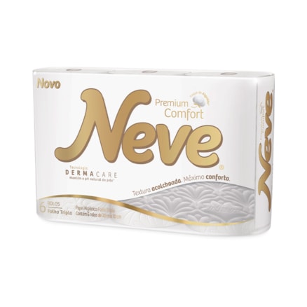 Papel Higiênico Neve Folha Premium Toque De Algodão 6 Und