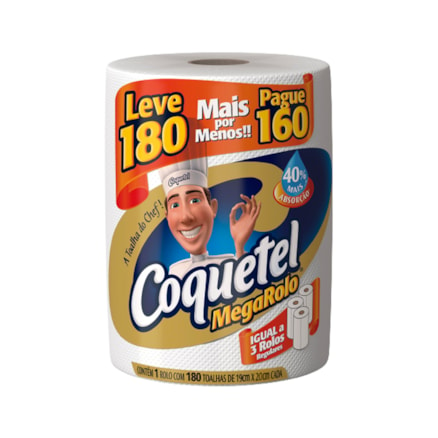 Papel Toalha Coquetel Leve 180 Pague 160