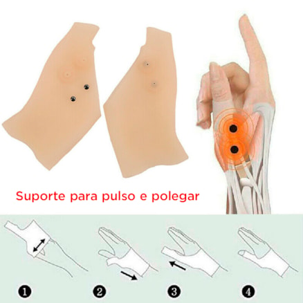 Par de Luva Pulso Silicone Magnética Alivia Dor Tendinite e Artrite