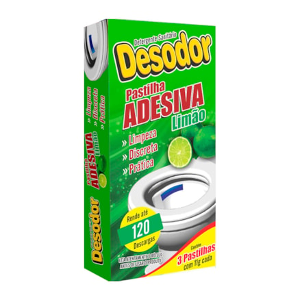 Pastilha Adesiva Desodor Limão 3 Und 33g